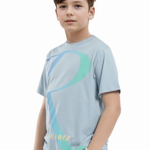 RARE ONES Boys Brand Logo Printed Round Neck Short Sleeves T-shirt