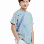 RARE ONES Boys Brand Logo Printed Round Neck Short Sleeves T-shirt
