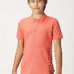 Nautica Boys Polo Collar Typography Printed T-shirt