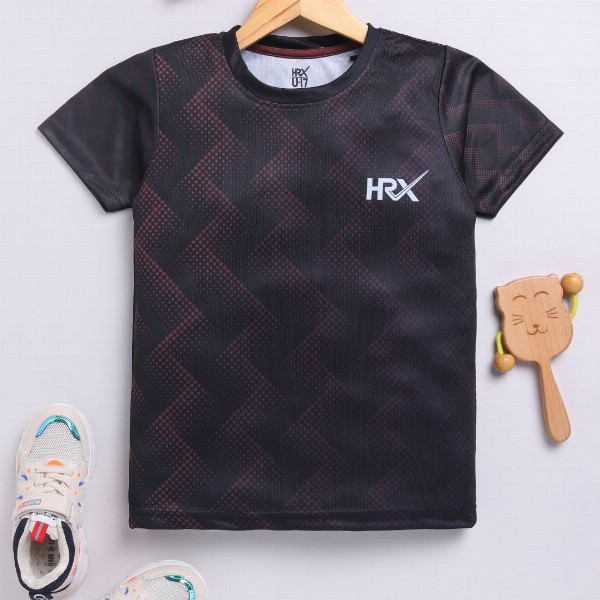 HRX by Hrithik Roshan Boys Geometric Printed Rapid-Dry T-shirt