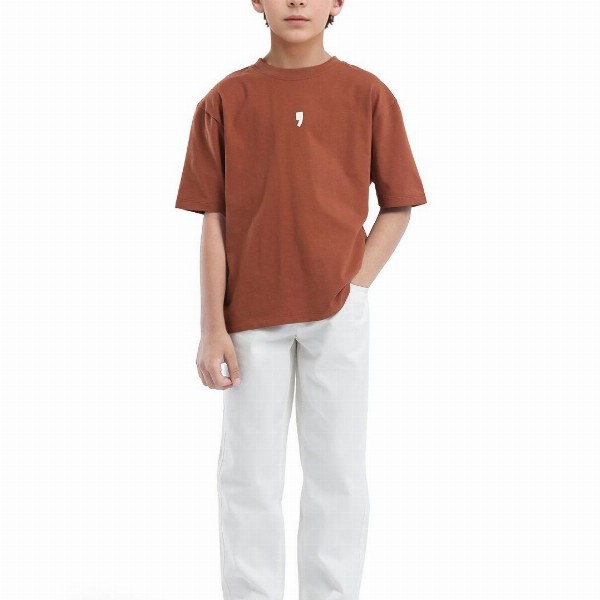 RARE ONES Boys Typography Printed Round Neck Oversized Cotton T-shirt