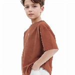 RARE ONES Boys Typography Printed Round Neck Oversized Cotton T-shirt