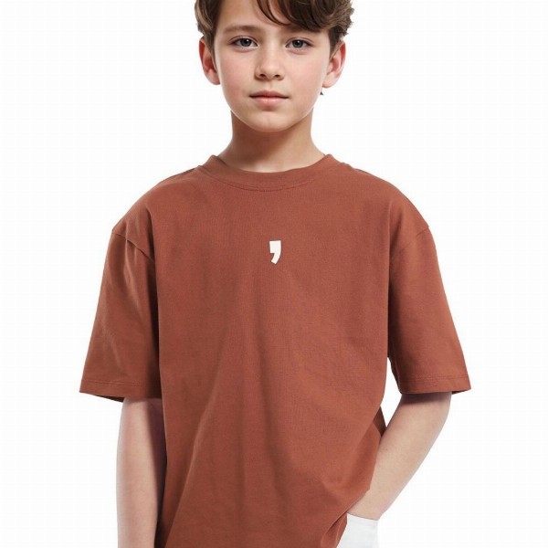RARE ONES Boys Typography Printed Round Neck Oversized Cotton T-shirt