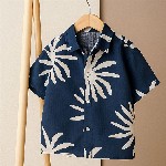 Googo Gaaga Boys Floral Printed Spread Collar Casual Shirt