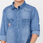 FABFARM Boys Standard Solid Spread Collar Casual Shirt