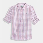 United Colors of Benetton Boys Cotton Windowpane Checked Casual Shirt