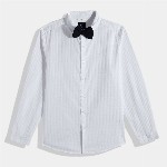 Allen Solly Junior Boys Slim Fit Self Design Pure Cotton Casual Shirt With Bow Tie