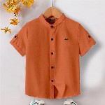 BAESD Boys Premium Cotton Roll Up Sleeves Casual Shirt