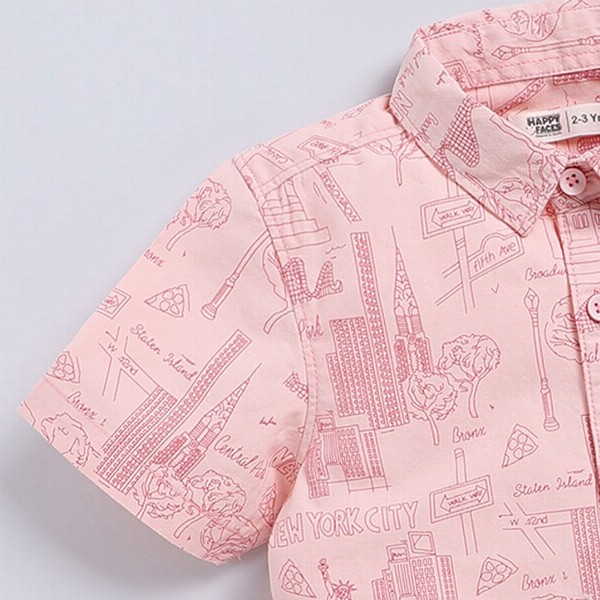 Happy Faces Kids Boys Printed Pure Cotton Casual Shirt