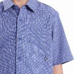 RARE ONES Boys Micro Checks Printed Spread Collar Short Sleeves Casual Cotton Shirt