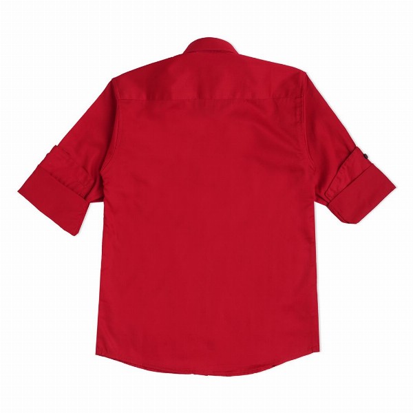 CAVIO Boys Red Solid Casual Shirt