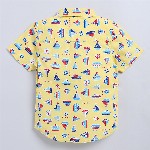 Happy Faces Kids Boys Printed Pure Cotton Casual Shirt