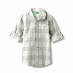 United Colors of Benetton Boys Spread Collar Checked Cotton Casual Shirt