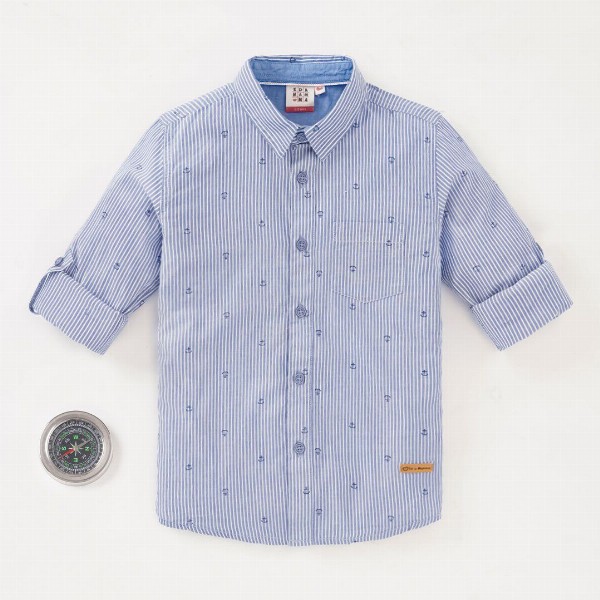 Ed-a-Mamma Boys Conversational Printed Cotton Casual Shirt
