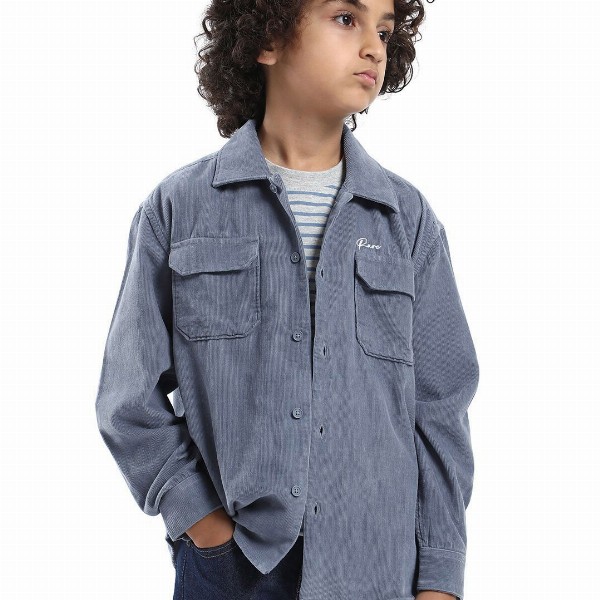 RARE ONES Boys Typography Solid Spread Collar Cotton Casual Shirt