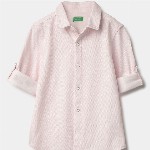 United Colors of Benetton Boys Classic Spread Collar Solid Cotton Casual Shirt