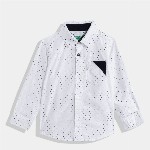 United Colors of Benetton Boys Cotton Micro Ditsy Printed Casual Shirt