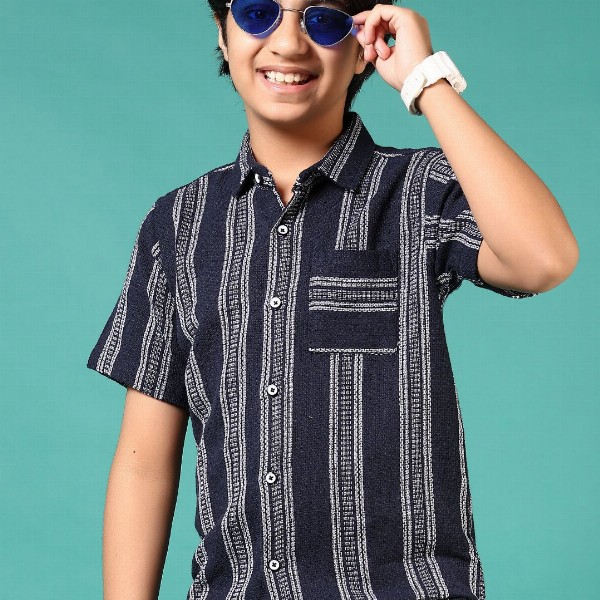 V-Mart Boys Opaque Striped Casual Shirt