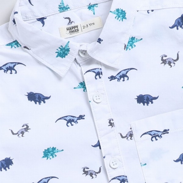 Happy Faces Kids Boys Printed Pure Cotton Casual Shirt