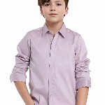 RARE ONES Boys Spread Collar Solid Cotton Casual Shirt
