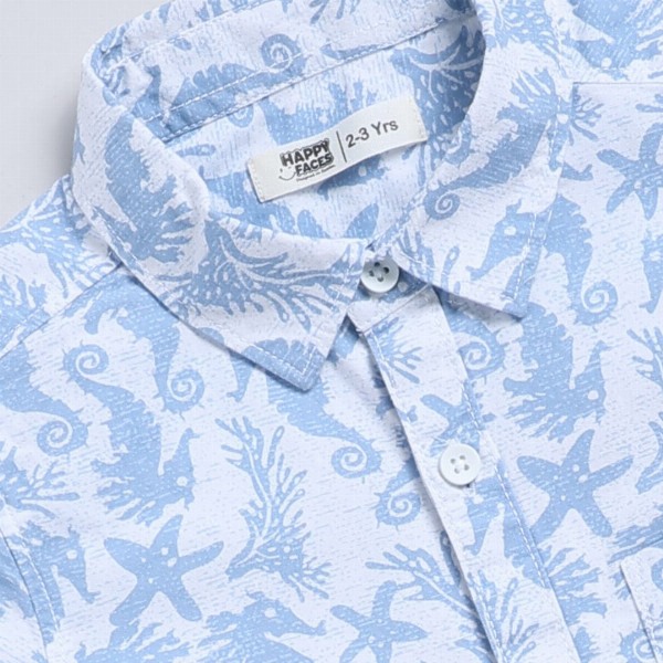 Happy Faces Kids Boys Printed Pure Cotton Casual Shirt