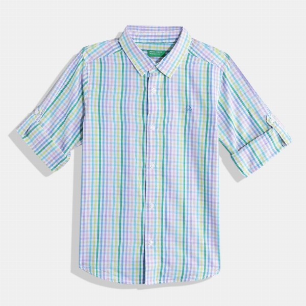 United Colors of Benetton Boys Cotton Tartan Checked Casual Shirt
