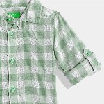 United Colors of Benetton Boys Cotton Windowpane Checked Casual Shirt