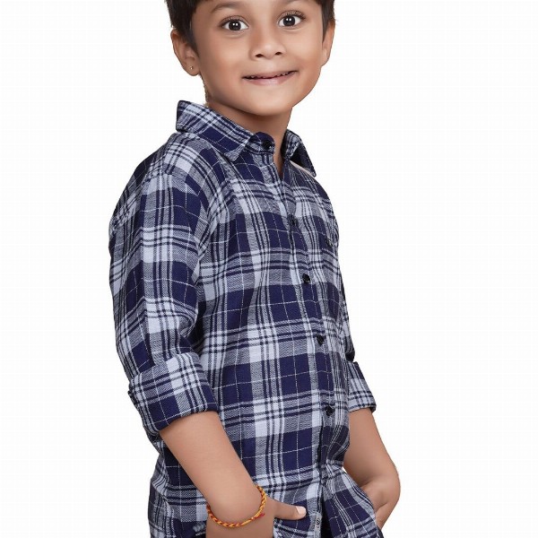 SKY PEARL Boys Tartan Checks Opaque Checked Casual Shirt