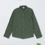 max Boys Spread Collar Solid Cotton Casual Shirt