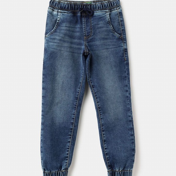 United Colors of Benetton Boys Mid-Rise Heavy Fade Cotton Jogger Jeans