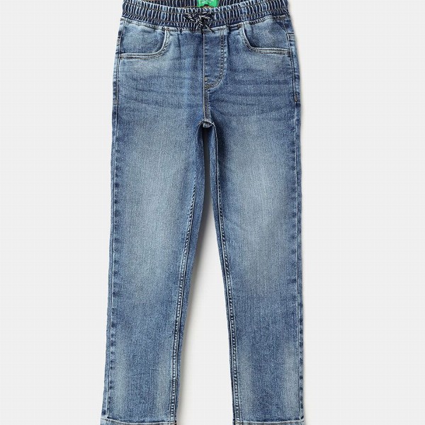 United Colors of Benetton Boys Regular Fit Mid-Rise Heavy Fade Jeans