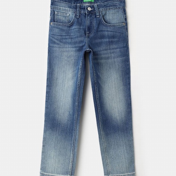 United Colors of Benetton Boys Straight Fit Mid-Rise Heavy Fade Jeans