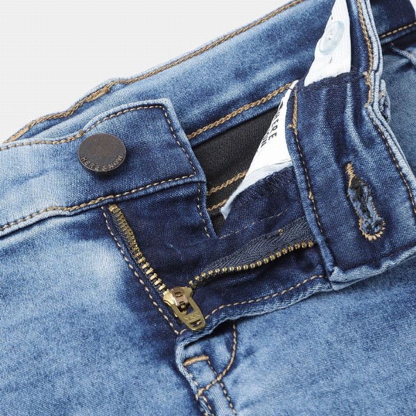 HERE&NOW Boys Blue Slim Fit Mid-Rise Heavy Fade Acid Wash Stretchable Jeans