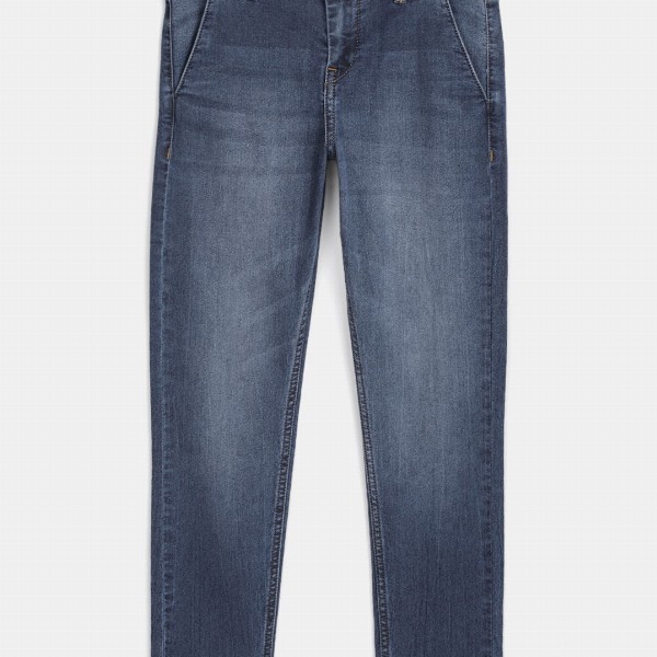 HERE&NOW Boys Blue Slim Fit Low Distress Light Fade Stretchable Jeans