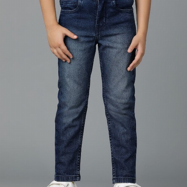 TALES & STORIES Boys Blue Slim Fit Light Fade Stretchable Denim Jeans