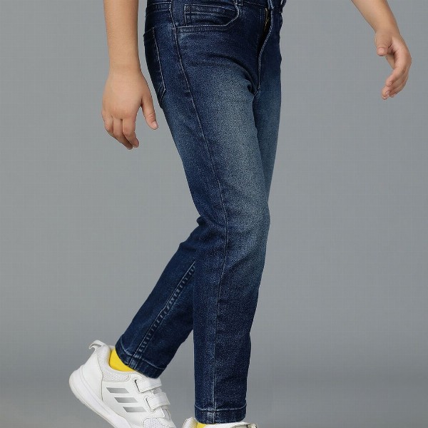 TALES & STORIES Boys Blue Slim Fit Light Fade Stretchable Denim Jeans