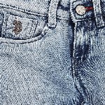 U.S. Polo Assn. Kids Boys Blue Slim Fit Clean Look Heavy Fade Cotton Jeans