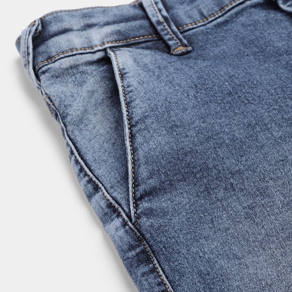 HERE&NOW Boys Blue Slim Fit Heavy Fade Stretchable Jeans