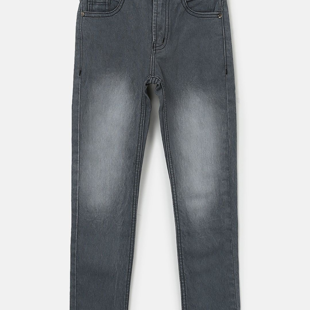 Urbano Juniors Boys Grey Slim Fit Mid-Rise Clean Look Stretchable Jeans
