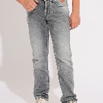 Jack & Jones Junior Boys Straight Fit Mid-Rise Pure Cotton Heavy Fade Jeans
