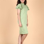 DEKLOOK Girls bodycon Round Neck Short Sleeves Sheath Cotton Formal Dress