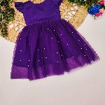 Tejam stylish frocks Girls Satin Embellished Fit & Flare Dress