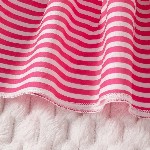 Miss & Chief Girls Striped One Shoulder Bow Cotton A-Line Dress