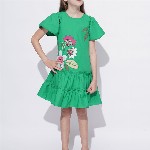 Vero Moda Floral Print Flutter Sleeve Drop-Waist Dress