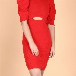 STARWORD Kids Girsl Round Neck Puff Sleeve Bodycon Dress