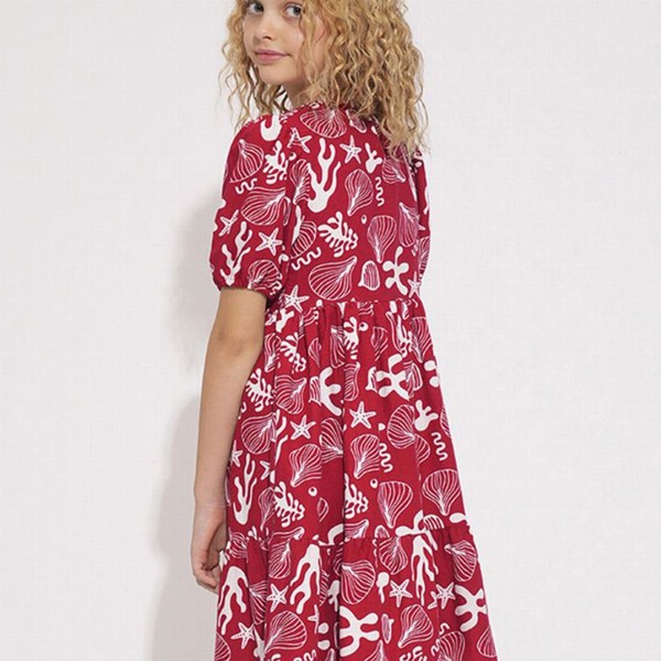 Vero Moda Girls Print Puff Sleeve Fit & Flare Dress