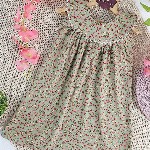 YK Girls Floral Printed A-Line Mini Dress