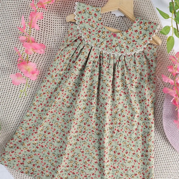 YK Girls Floral Printed A-Line Mini Dress