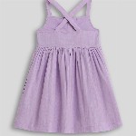 Somersault Girls Conversational Embroidered Fit & Flare Cotton PLeated Dress
