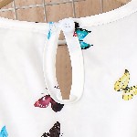 BAESD Girls Conversational Print Round Neck Puff Sleeves Cotton Fit & Flare Dress